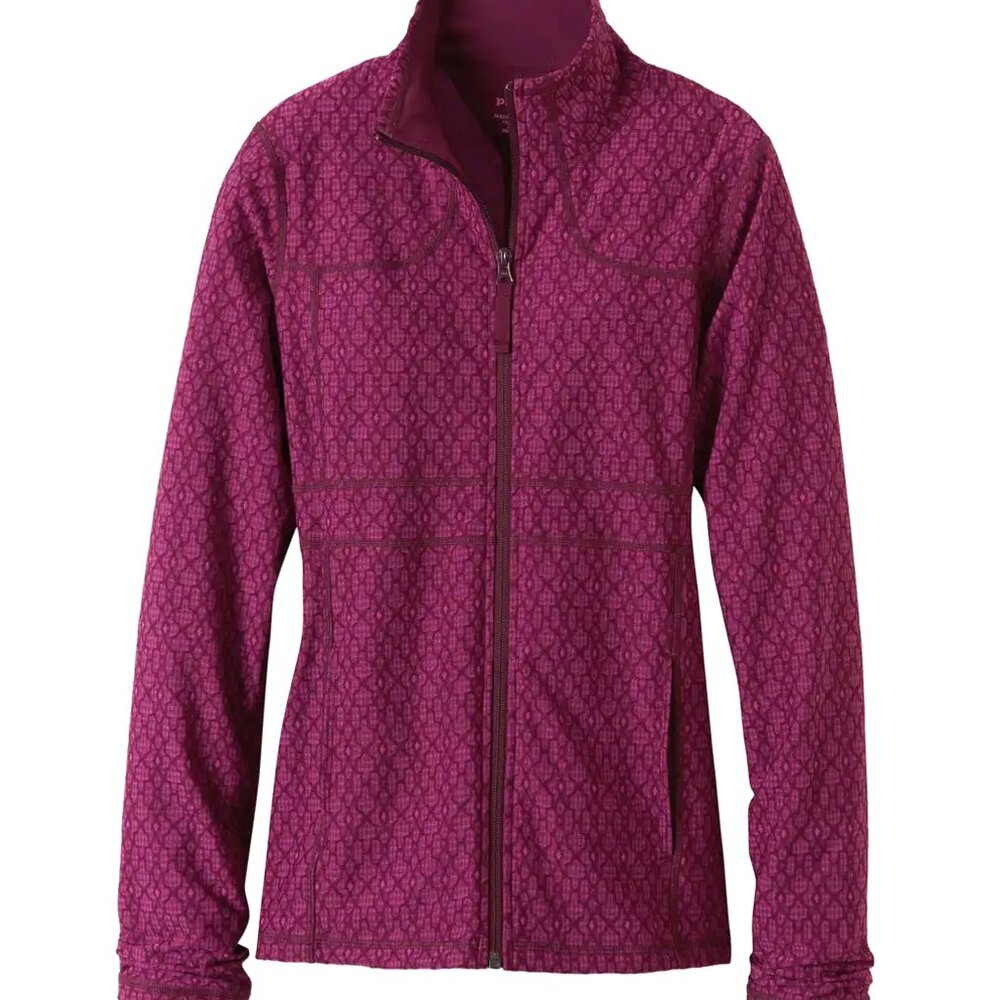 prAna Reeve Jacquard Zip Up Athletic Performance Jacket Rose/Purple Size XL